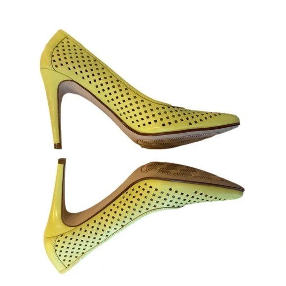 Halogen Lime Green Perforated High Heels women’s shoes size 7 - Picture 3 of 8